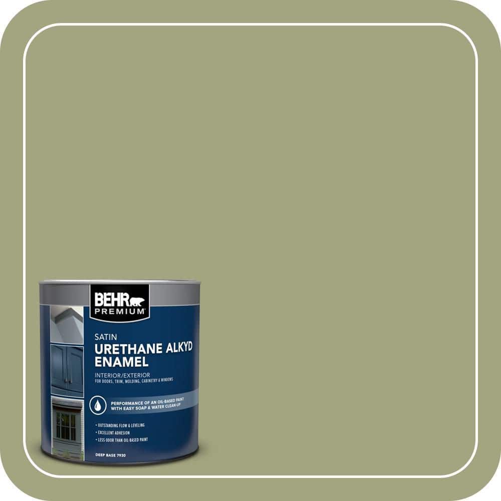 BEHR PREMIUM 1 qt. #410F-4 Mother Nature Satin Enamel Urethane Alkyd Interior/Exterior Paint (1)