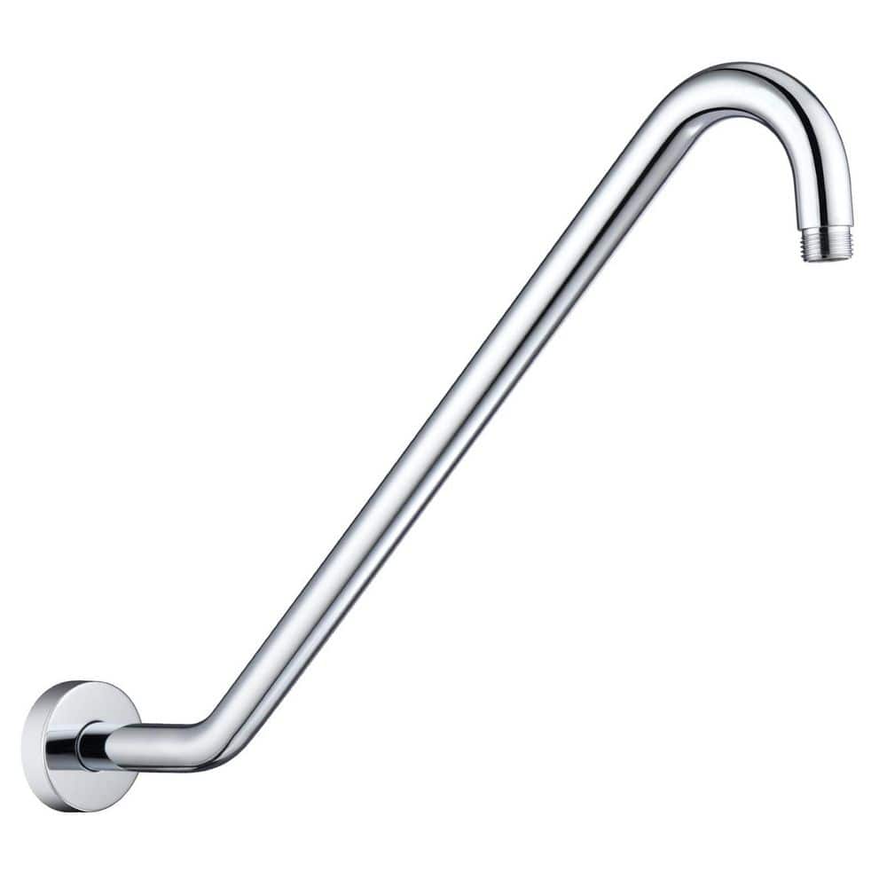 Helhom 17 in. Shower Extension Arm with Flange for Rain Shower Head, Standard 1/2 in. Connection in Polished Chrome (1)
