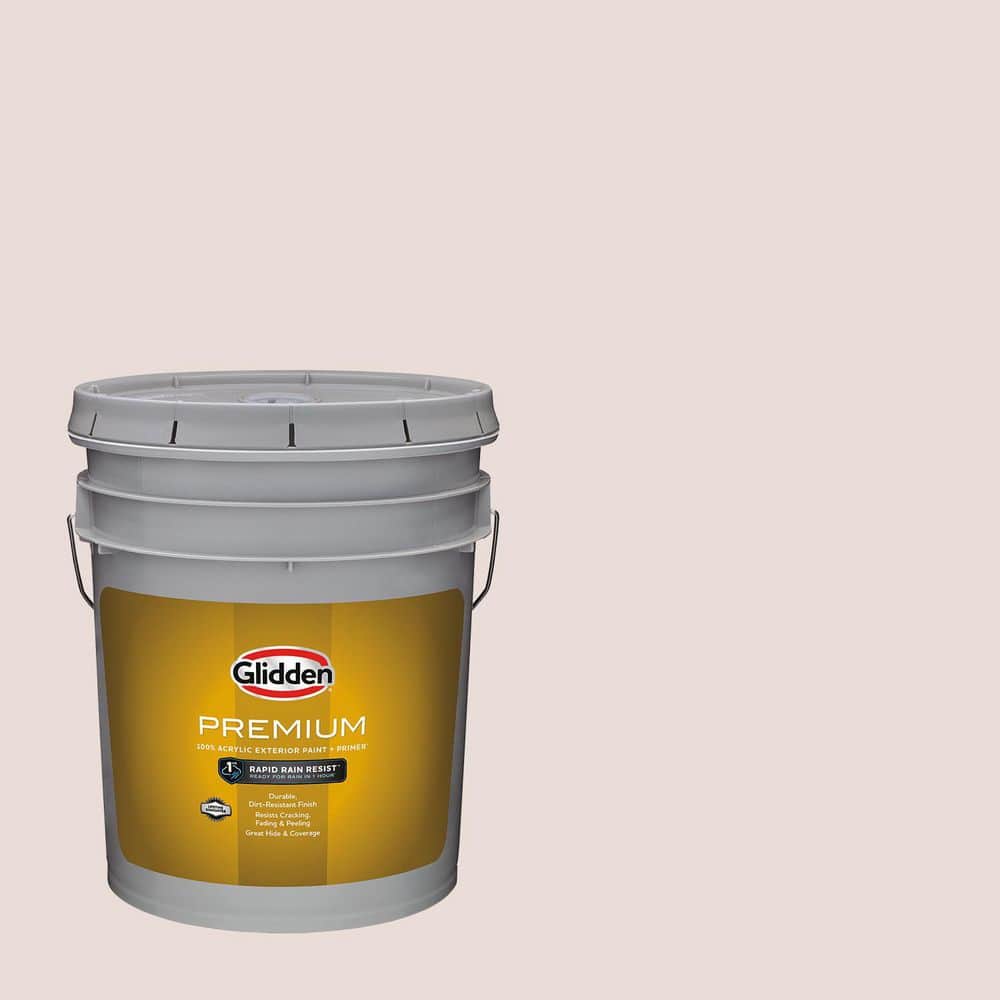 Glidden Premium 5 gal. PPG1061-2 Wistful Beige Satin Exterior Latex Paint