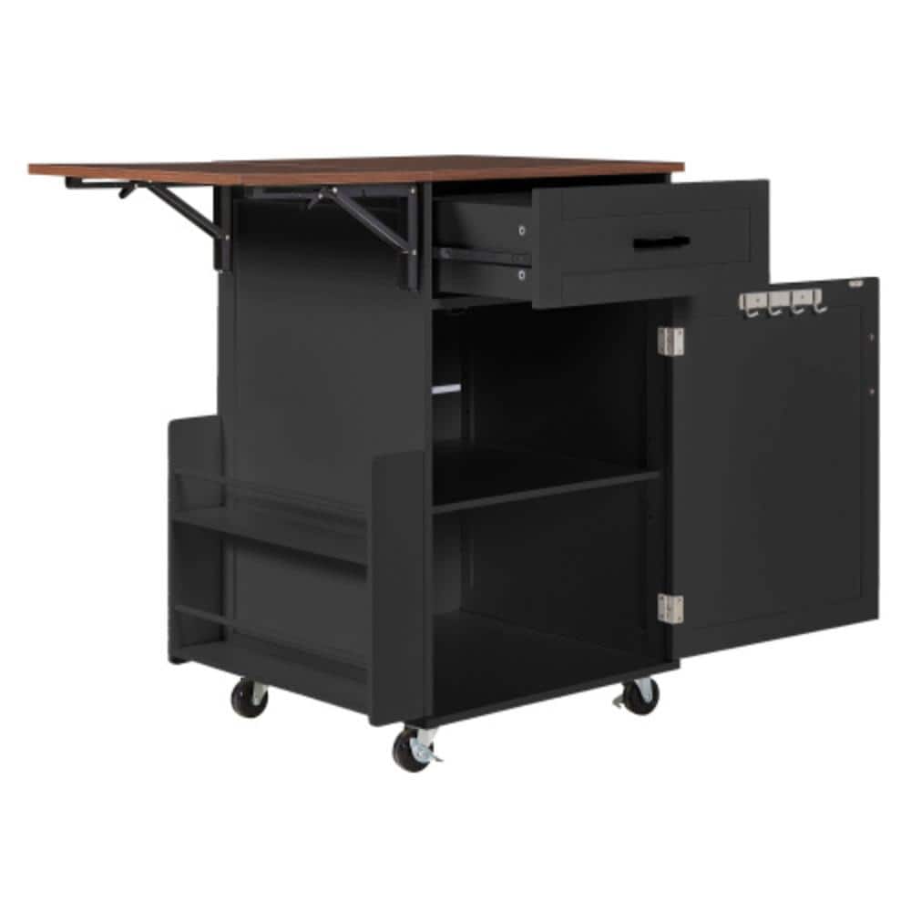Unbranded 39.3 in. W x 21.7 in. D x 38 in. H Bathroom Black Linen Cabinet