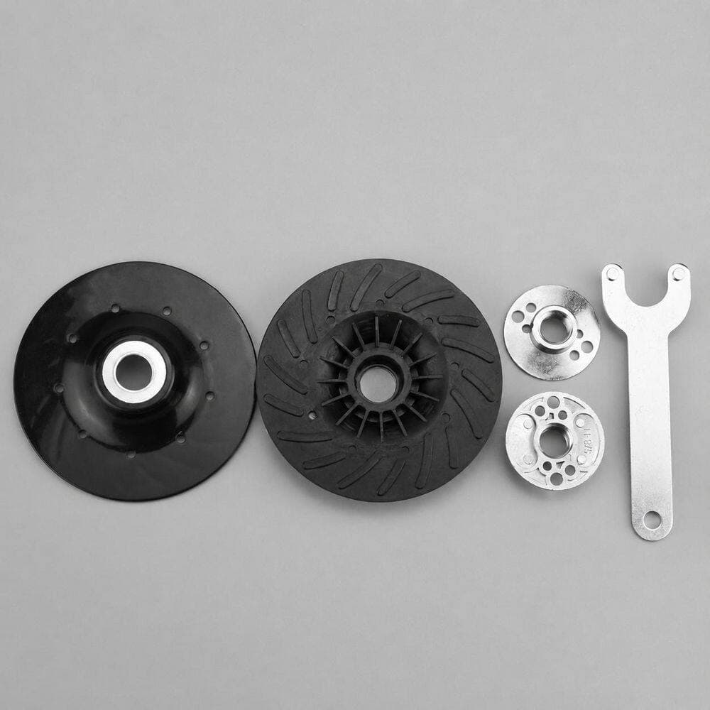 LAIFUCAM 4.5 in Plastic Ribbed Backing Pad with Spiral-Raised Ribs for Resin Fiber Disc Grinding Sanding Polishing 2 Pack (2)