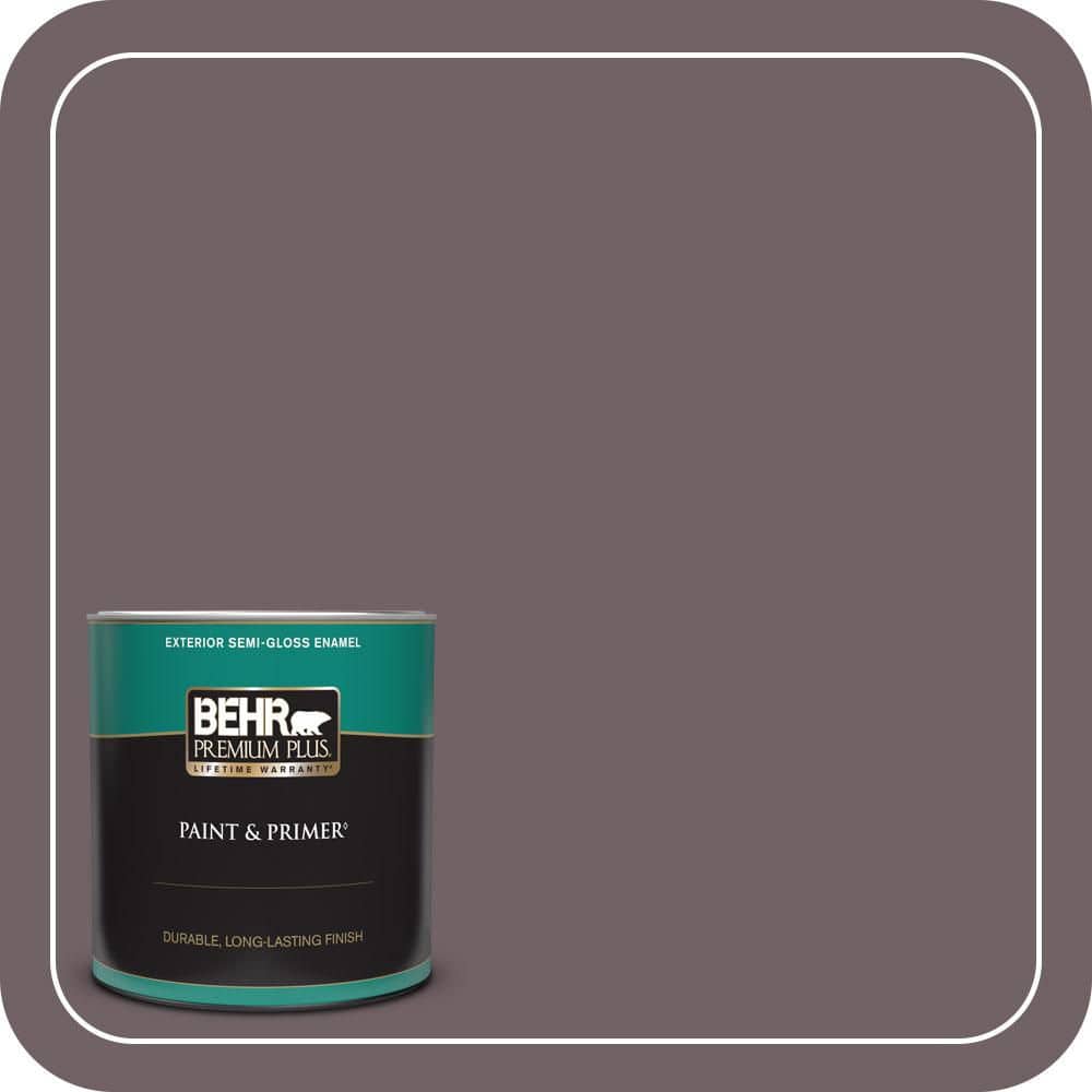 BEHR PREMIUM PLUS 1 qt. #N110-6 Dignified Purple Semi-Gloss Enamel Exterior Paint & Primer
