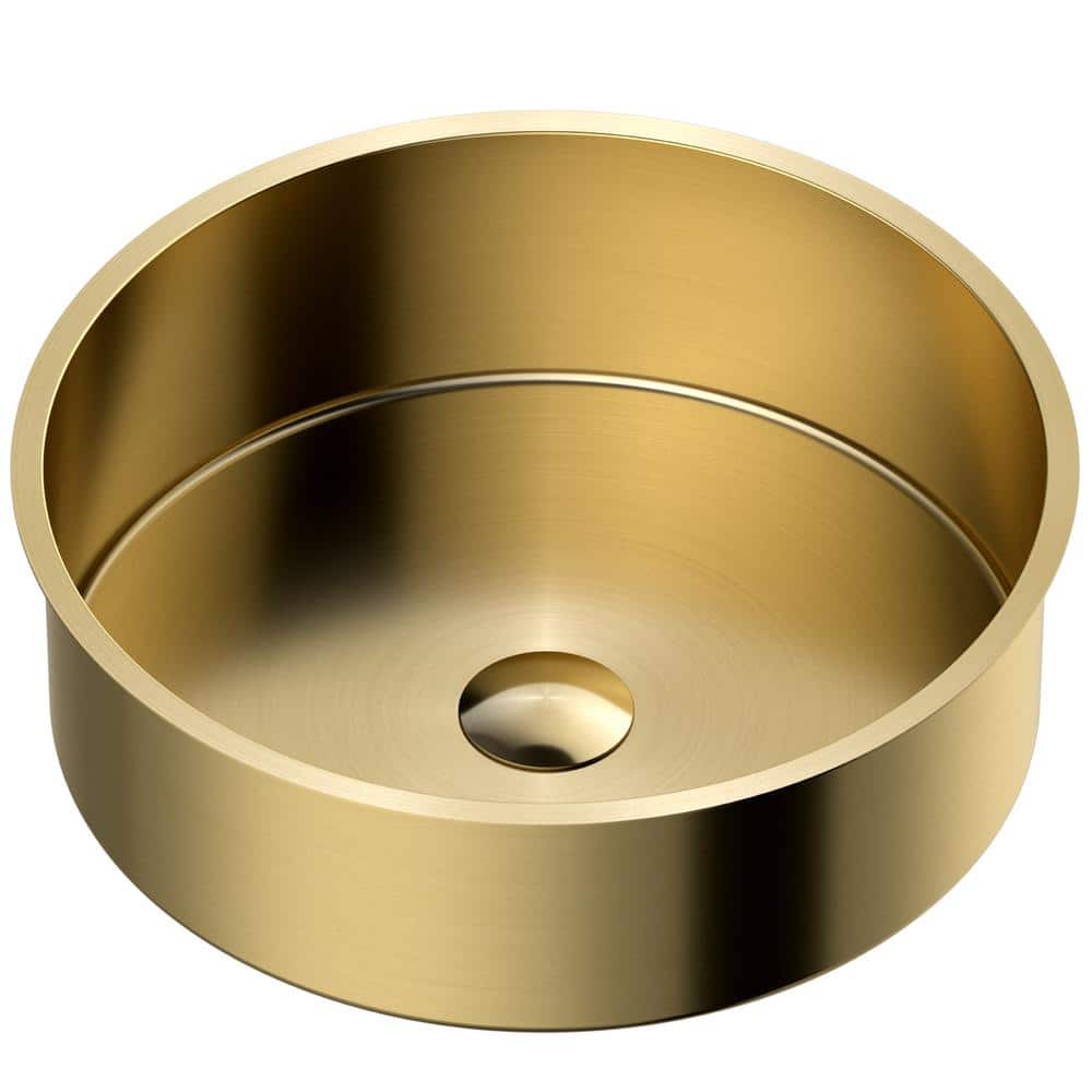 Karran CCU100 15-3/4 in. Stainless Steel Undermount Bathroom Sink in Yellow Gold (1)