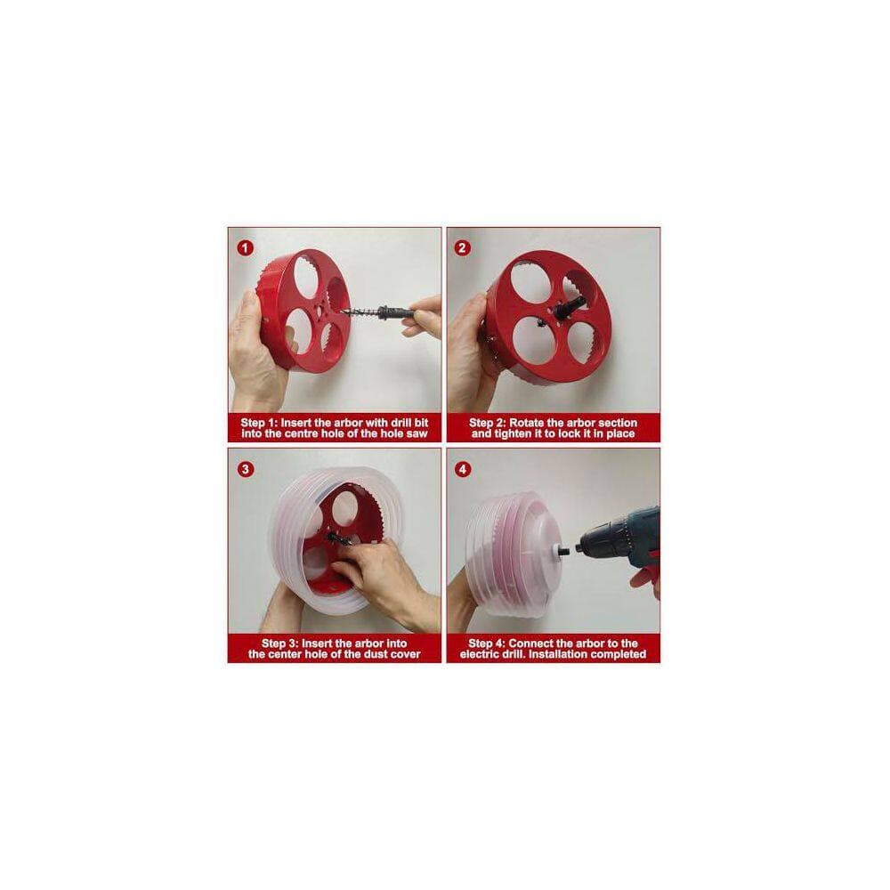 Unbranded Bi-Metal 6 in. Hole Saw with Dust Bowl for Recessed Lights and Clean Drill Cuts in Ceiling Drywall PVC (3)