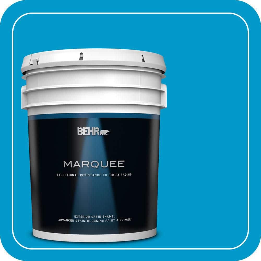 BEHR MARQUEE 5 gal. #550B-6 Isle of Capri Satin Enamel Exterior Paint & Primer