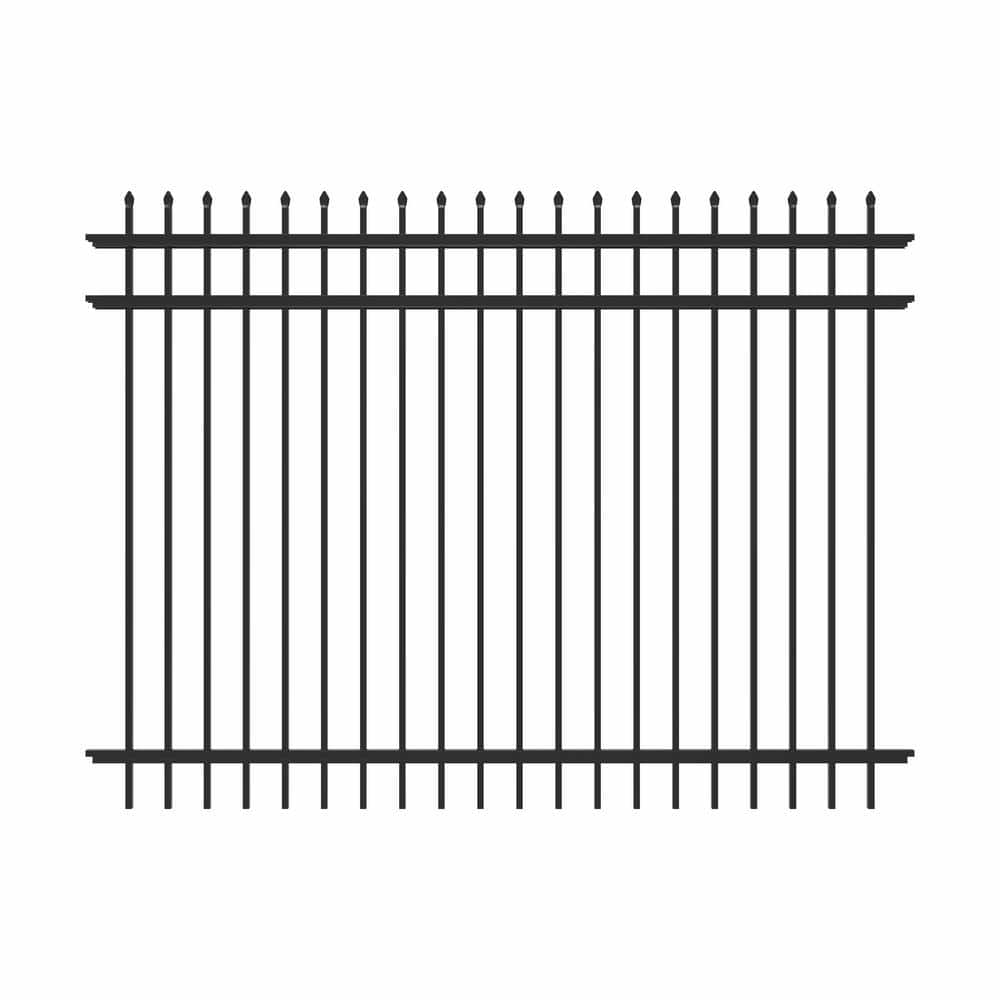 Barrette Outdoor Living Cascade 6 ft. x 8 ft. Black Aluminum Heavy-Duty Fence Panel (1)