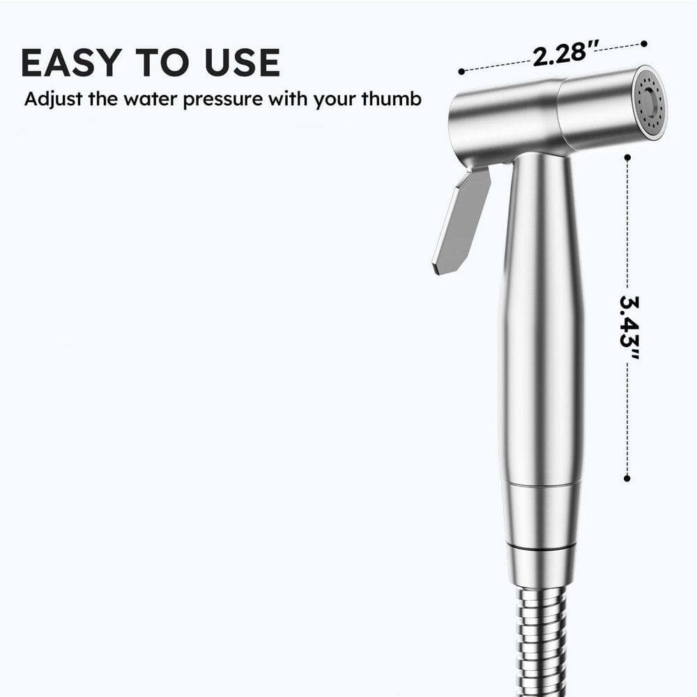 Helhom Handheld Bidet Sprayer for Toilet, 2 Pack Bidets Faucet for Existing Toilets Cloth Diaper Jet Sprayer in Brushed Nickel (2)