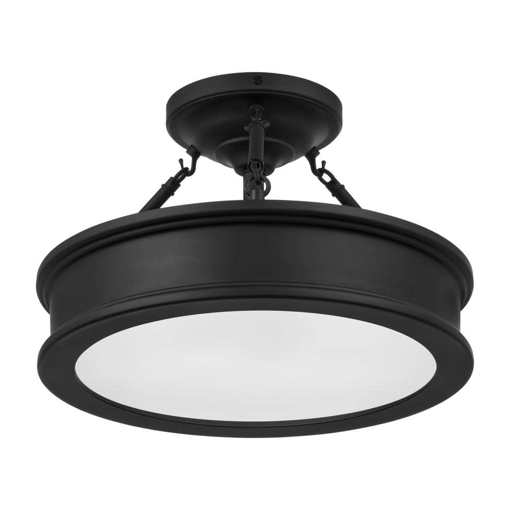 Home Decorators Collection Grafton 15 in. 3-Light Coal Semi-Flush Mount Ceiling Light (3)