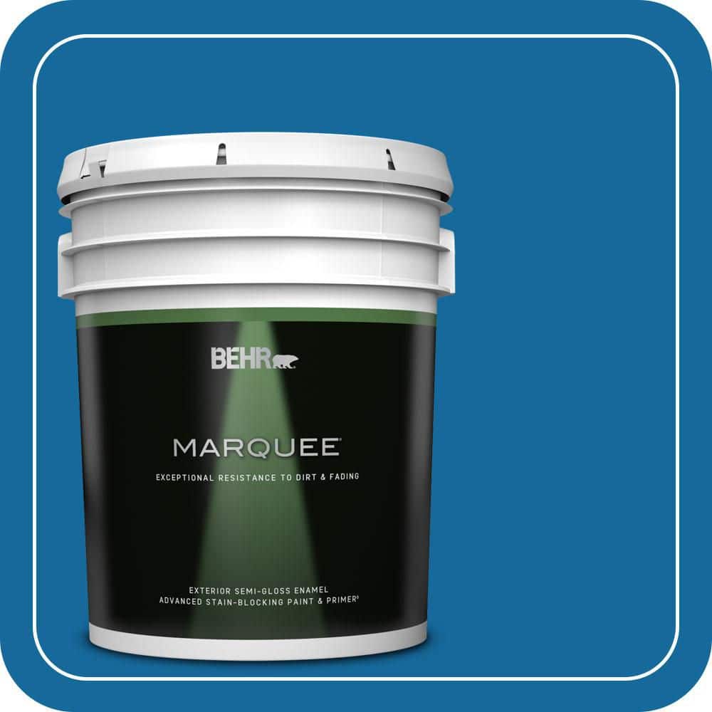 BEHR MARQUEE 5 gal. #P500-7 Cosmic Cobalt Semi-Gloss Enamel Exterior Paint & Primer