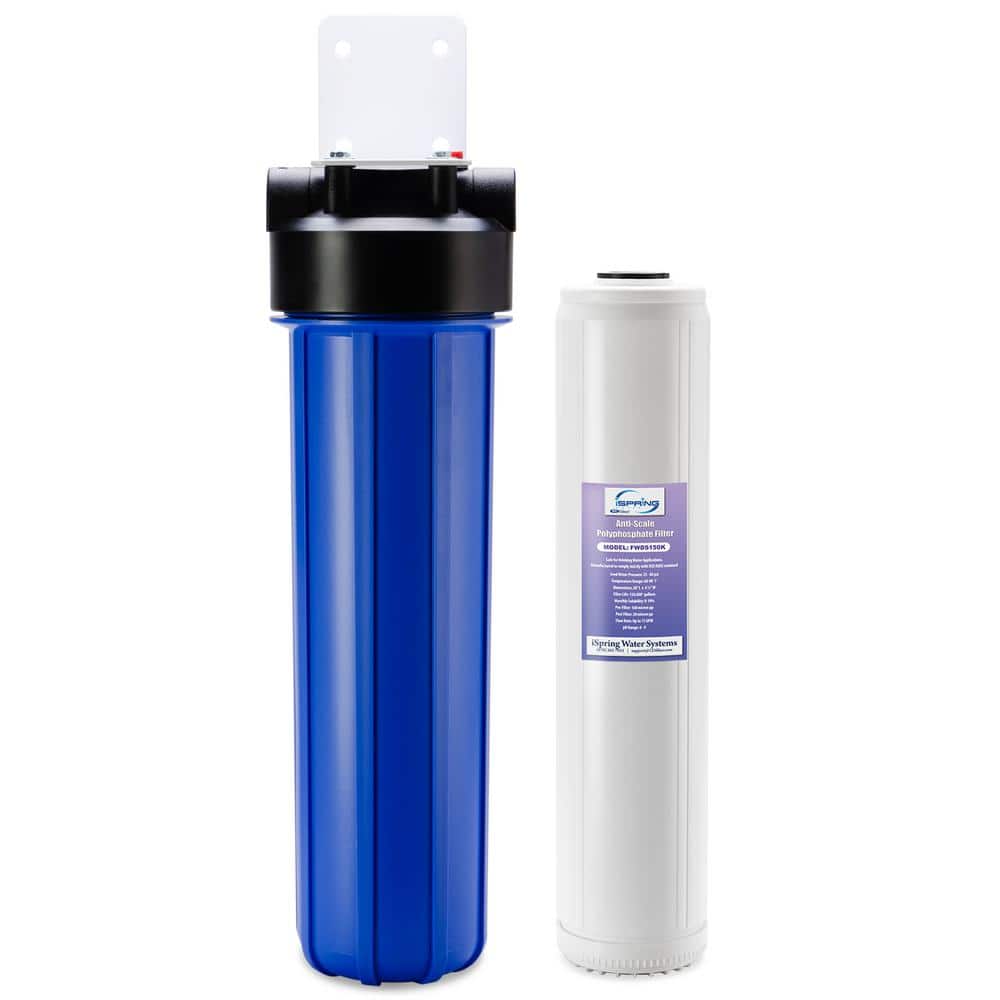 ISPRING 4.5 in. x 20 in Anti Scale Whole House Water Filtration System with Premium Scale Inhibitor, Blue (1)