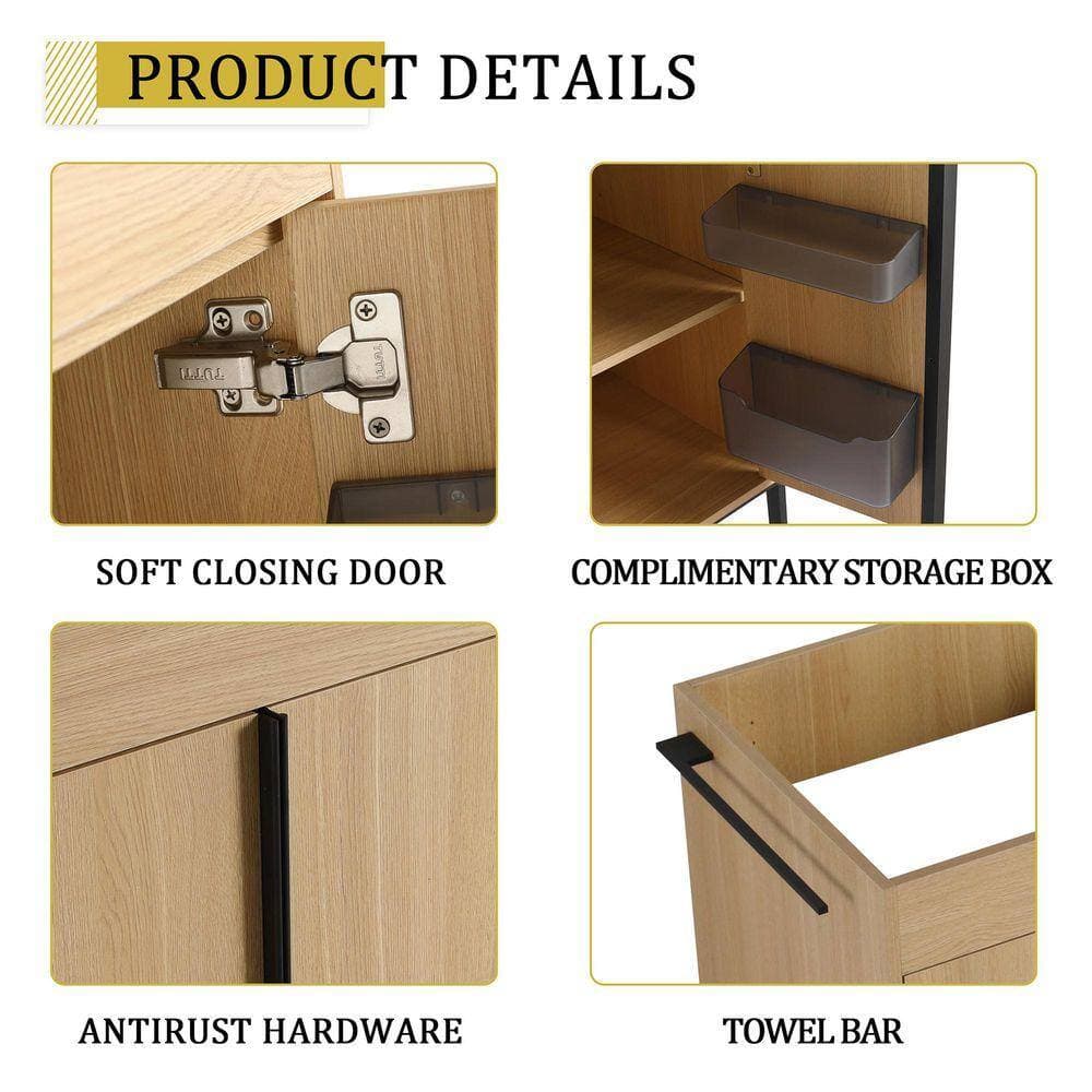Staykiwi 58.69 in. Freestanding Bath Vanity Cabinet without Top in Oak Unassembled (2)