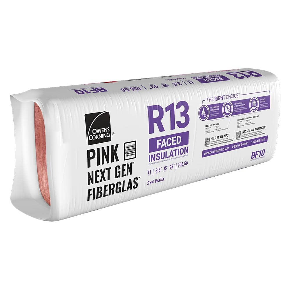 Owens Corning R-13 Kraft Faced Fiberglass Insulation Batt 15 in. x 93 in. (4)