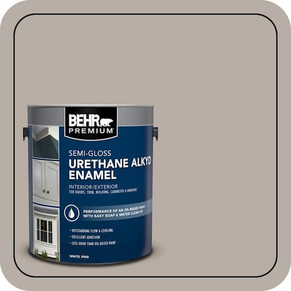 BEHR PREMIUM 1 gal. #T18-08 Off The Grid Urethane Alkyd Semi-Gloss Enamel Interior/Exterior Paint (2)