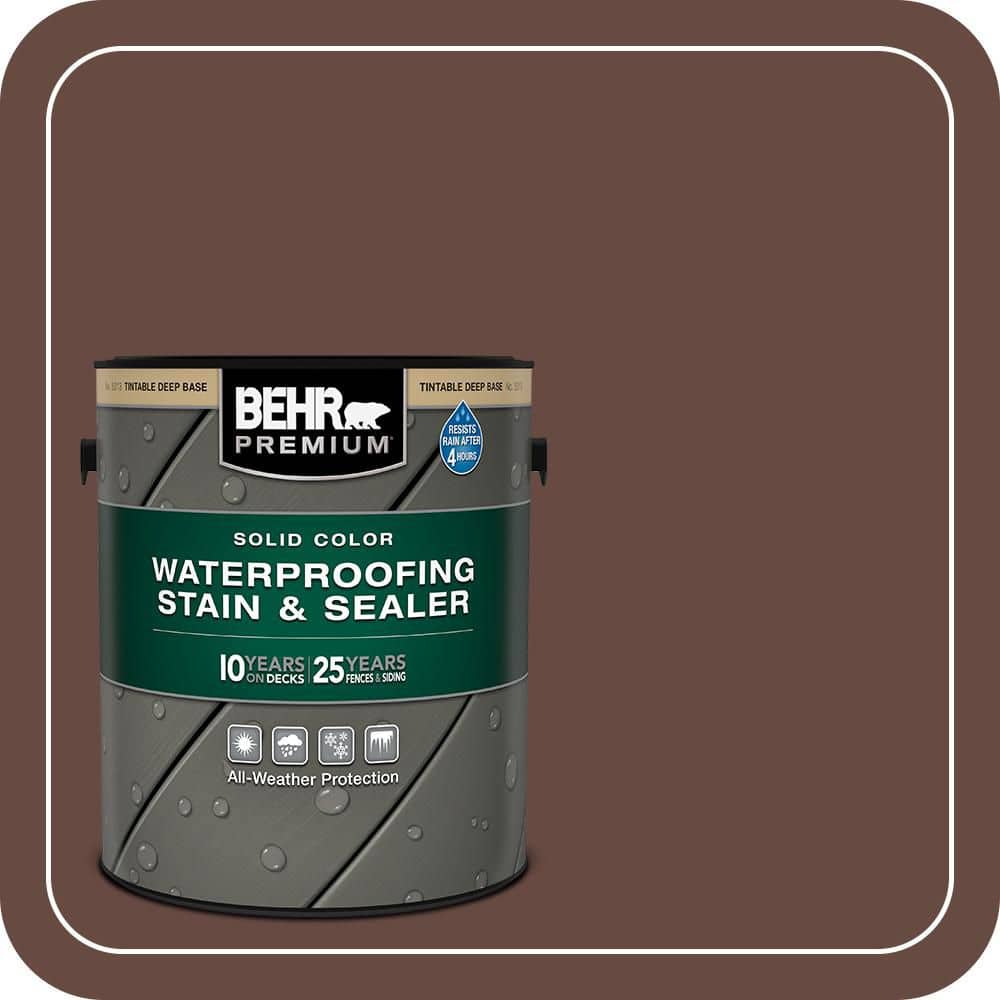 BEHR PREMIUM 1 gal. #SC-117 Russet Solid Color Waterproofing Exterior Wood Stain and Sealer (1)