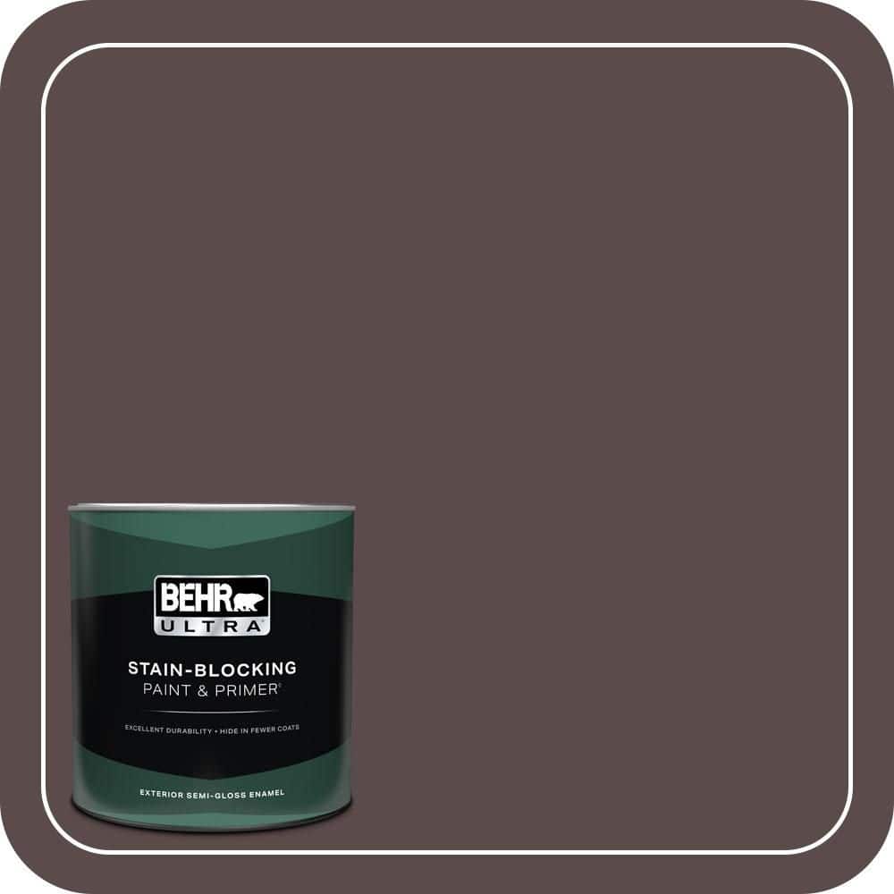 BEHR ULTRA 1 qt. #MQ1-43 Piano Brown Semi-Gloss Enamel Exterior Paint & Primer
