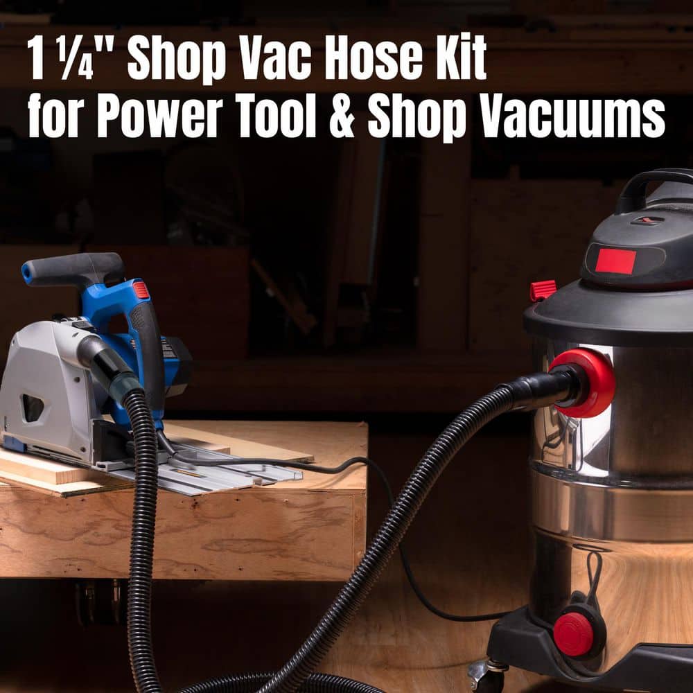 ‎POWERTEC 10 ft. Dust Collection Hose Kit-5 Fittings & a Tapered Reducer for Woodworking Power Tools Home and Wet/Dry Shop Vacuums (2)