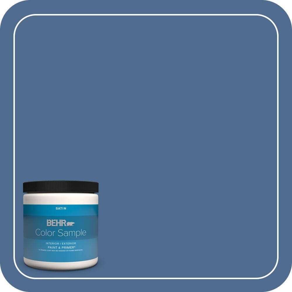 BEHR PREMIUM PLUS 8 oz. #590D-6 Wickford Bay Satin Enamel Interior/Exterior Paint & Primer Color Sample