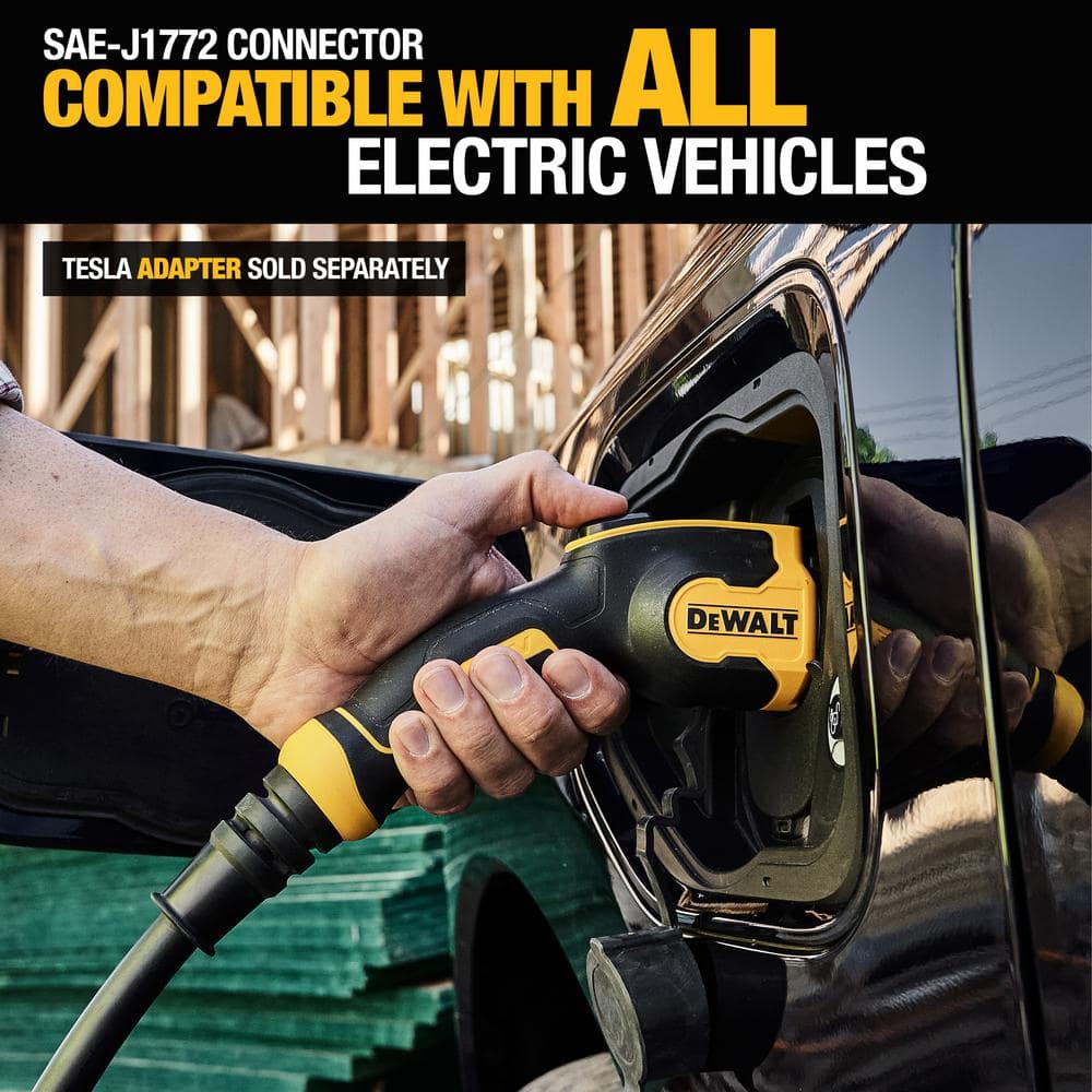 DEWALT Level-2 Portable Electric Vehicle EV Charger up to 16 Amps, 120-240-Volt AC 3.8 KW, 25 Ft. Cable, Weatherproof (4)