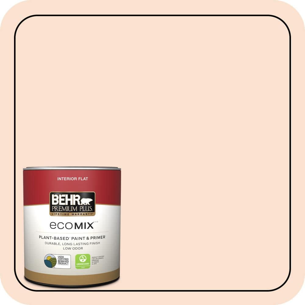 BEHR PREMIUM PLUS 1 qt. #260C-1 Autumn White Flat EcoMix Plant-Based Interior Paint & Primer (1)