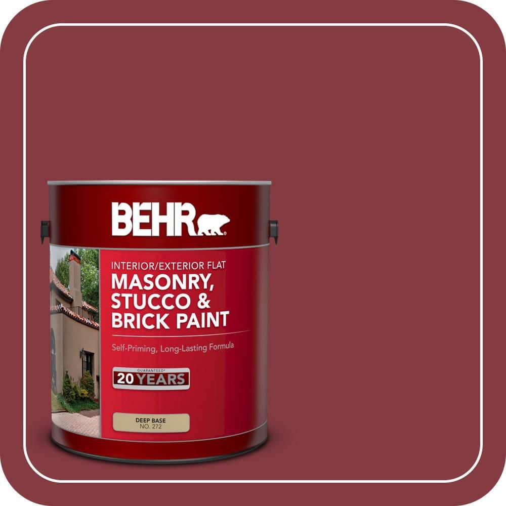 BEHR 1 gal. #M140-7 Dark Crimson Flat Interior/Exterior Masonry, Stucco and Brick Paint (1)