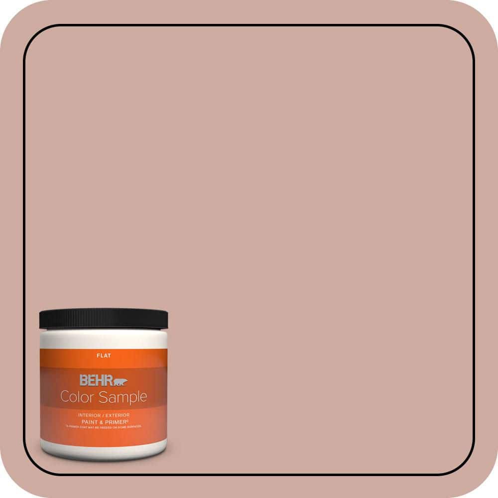 BEHR PREMIUM PLUS 8 oz. #MQ1-50 Art Deco Pink Flat Interior/Exterior Paint & Primer Color Sample