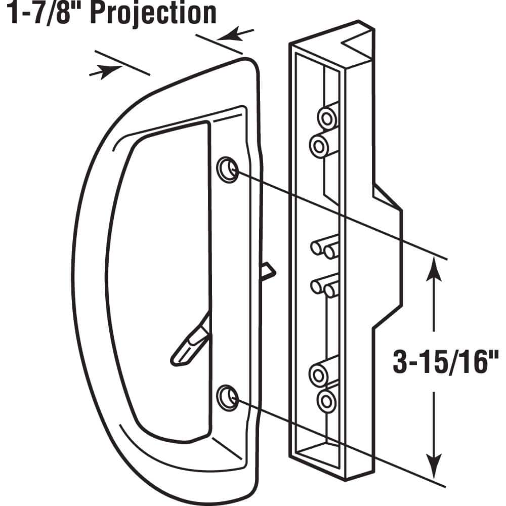 Prime-Line Almond Diecast, Inside and Outside Mortise Style Patio Door Handles (2)