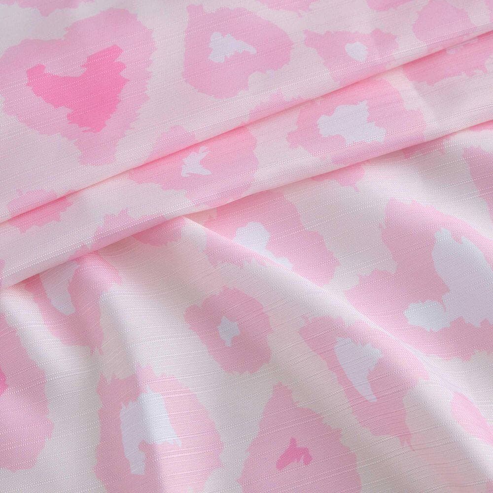 BETSEY JOHNSON Animal Lover 72 in. W x 72 in. L, Polyester 14 Piece Shower Curtain Set with Hooks and Liner in Pink/Light Pink (2)