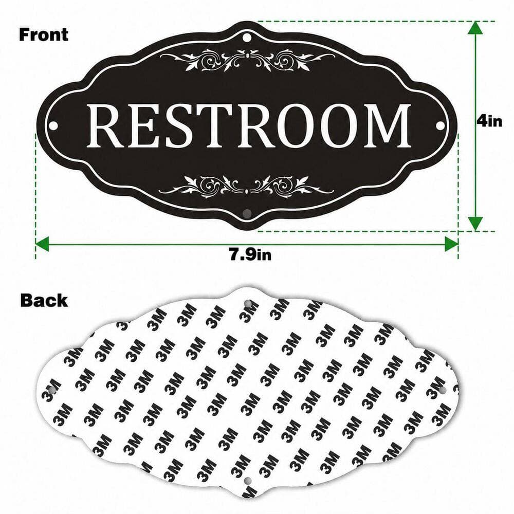 LAIFUCAM 2 Pack 7.9 x 4 in. Acrylic Waterproof Self-Adhesive Restroom Door Signs for Home Office Business Unisex (3)