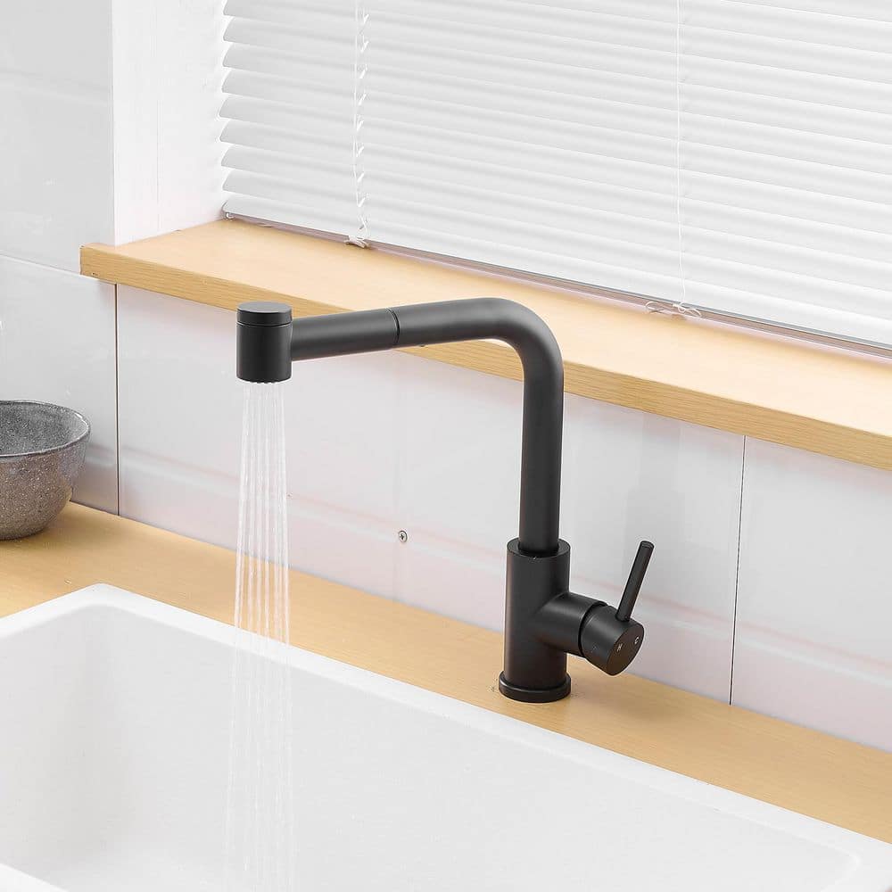 BEARSOLIM Sink Faucet 1 Handle Kitchen Bidet Faucet with Pull out Sprayer, Bathroom Sink Faucet Mini Bar Prep Faucet in Black (2)