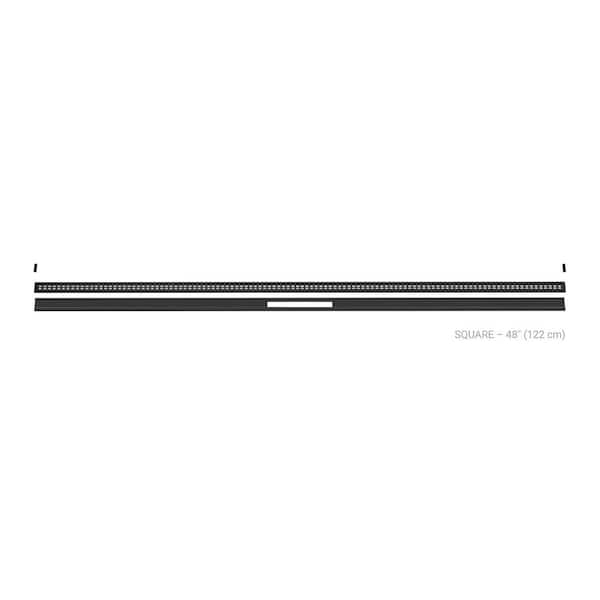 Schluter Kerdi-Line-Vario Matte Black 48 in. Square Grate and Channel Floor Installation Kit for Accessory