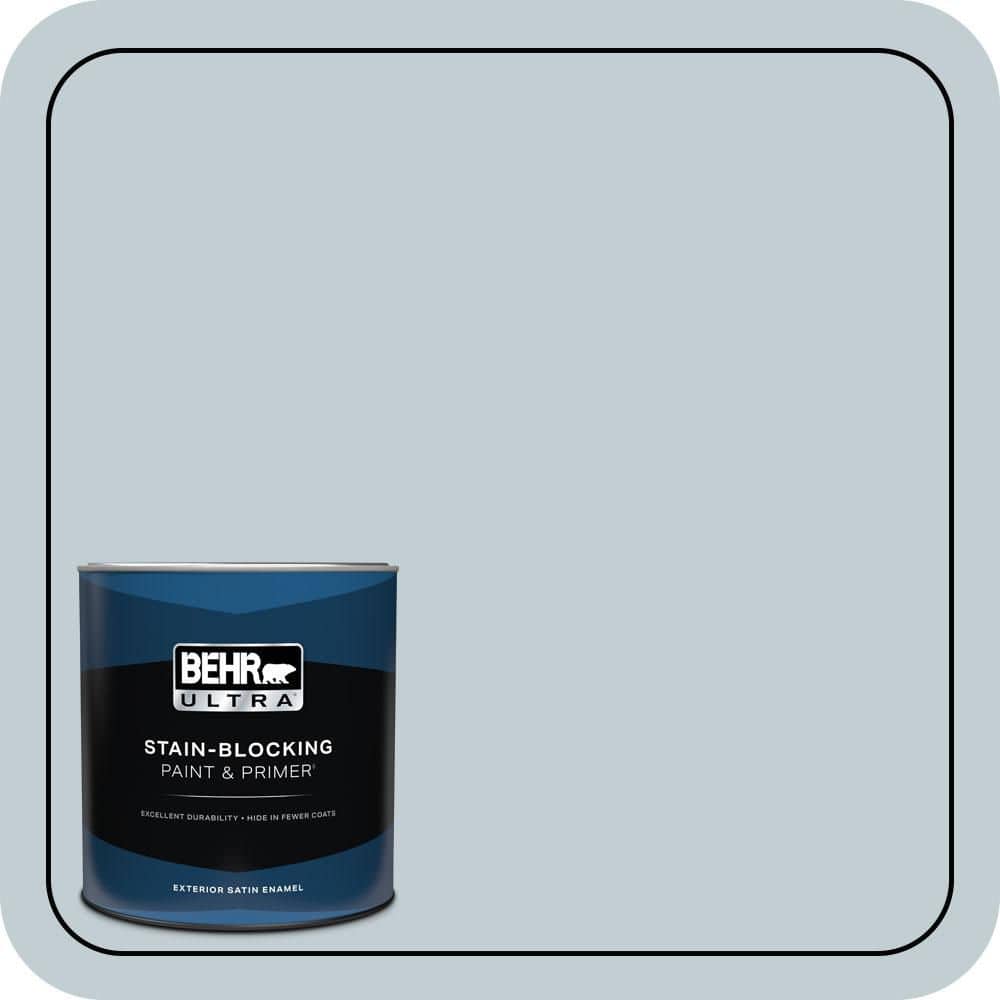 BEHR ULTRA 1 qt. #MQ3-58 Alice White Satin Enamel Exterior Paint & Primer