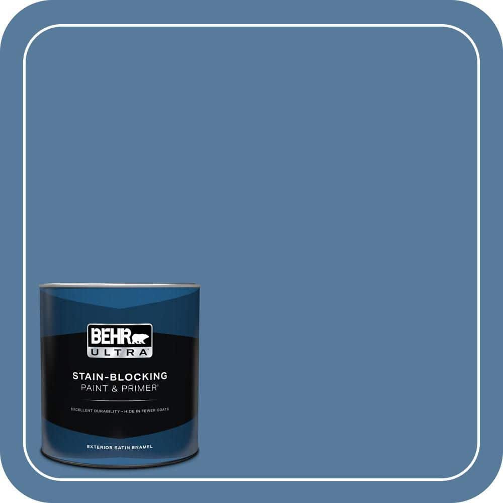 BEHR ULTRA 1 qt. #PPU14-02 Glass Sapphire Satin Enamel Exterior Paint & Primer