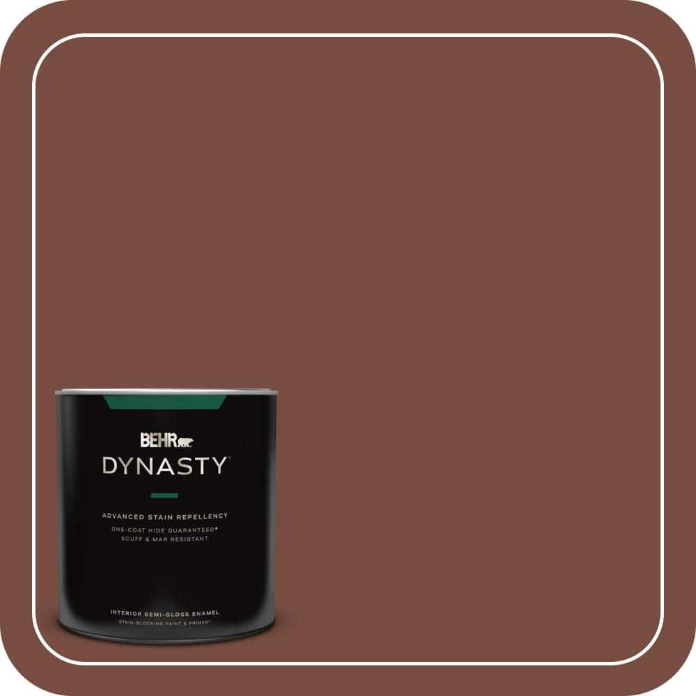 BEHR DYNASTY 1 qt. #S170-7 Dark Cherry Mocha One-Coat Hide Semi-Gloss Enamel Interior Stain-Blocking Paint and Primer