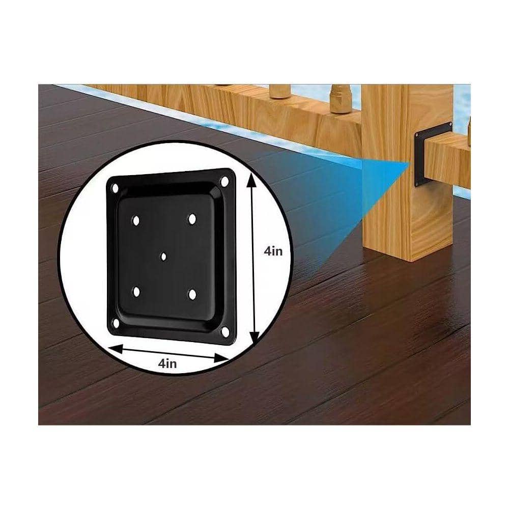 KIWDZFU 4 x 4 Wood Post Plate Connector Deck Porch Railing Support Base Fence Post Anchor 4 Pack (3)