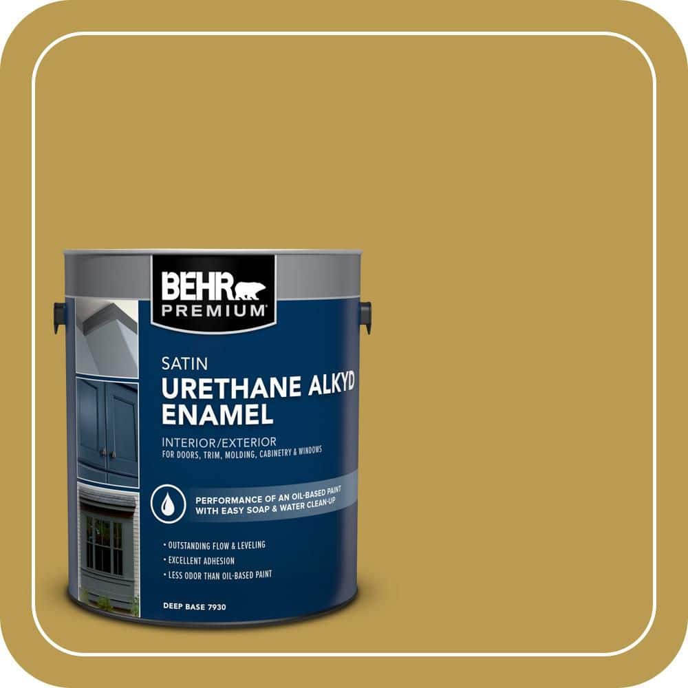 BEHR PREMIUM 1 gal. #M320-6 Tangy Green Urethane Alkyd Satin Enamel Interior/Exterior Paint