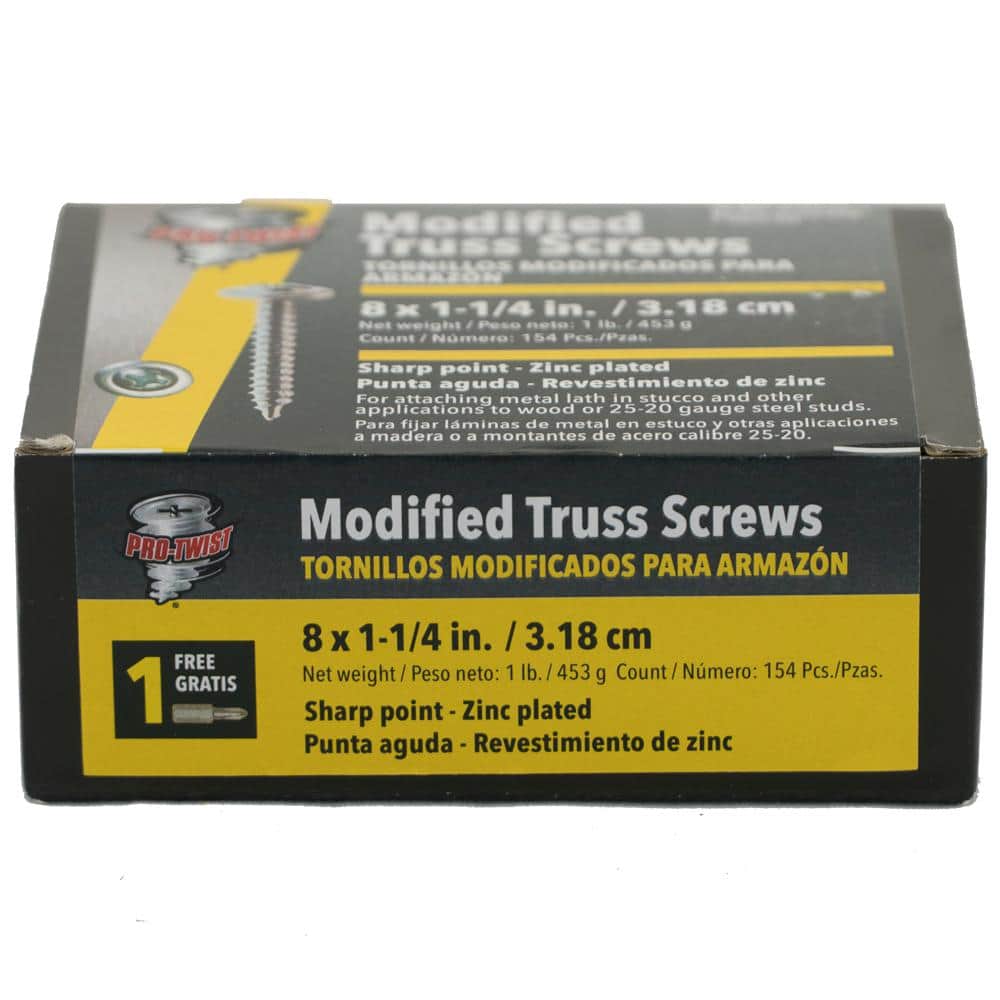 Pro-Twist #8 x 1-1/4 in. #2 Phillips Modified Truss Screws 1 lb. Box