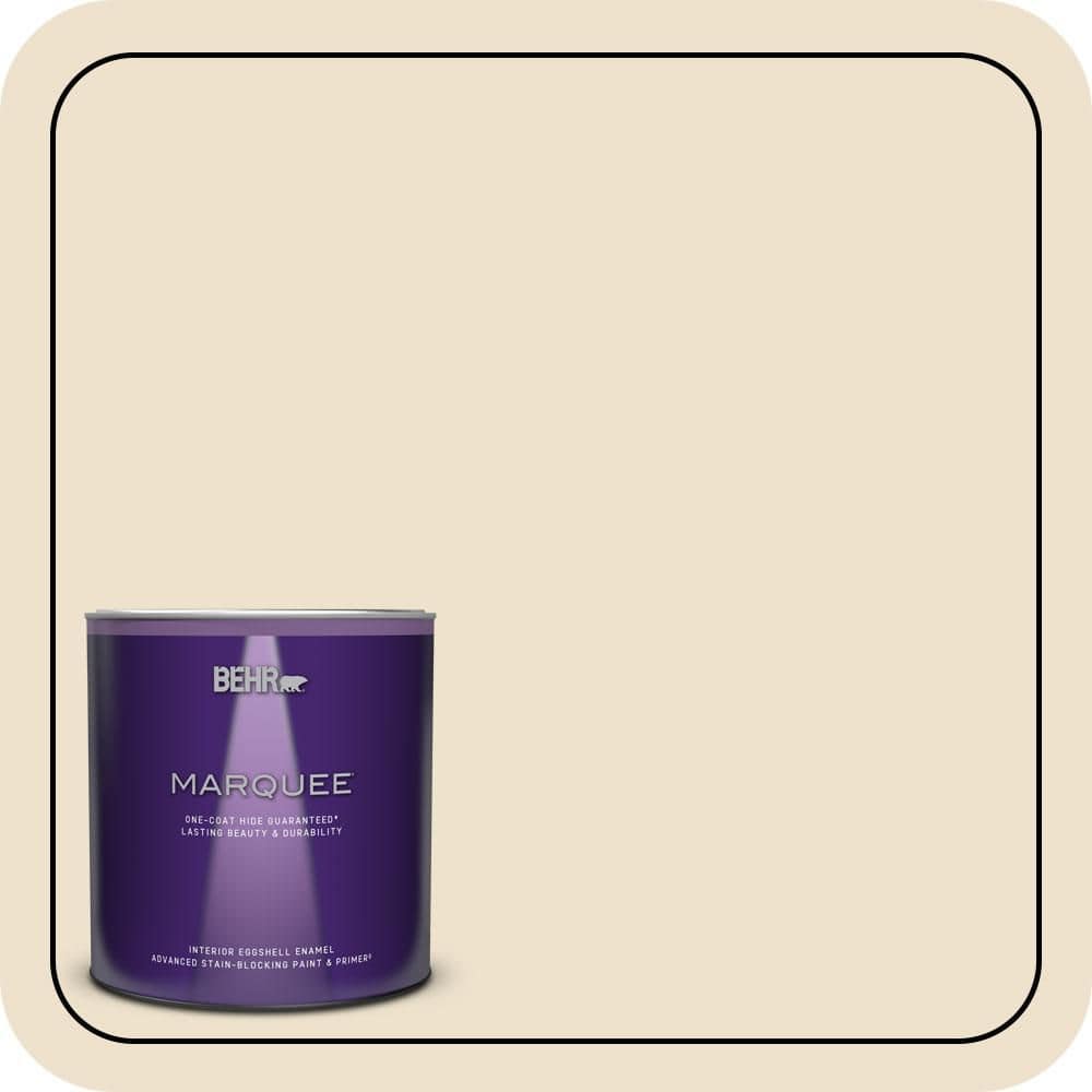 BEHR MARQUEE 1 qt. #QE-17 Ivory Stone Eggshell Enamel Interior Paint & Primer