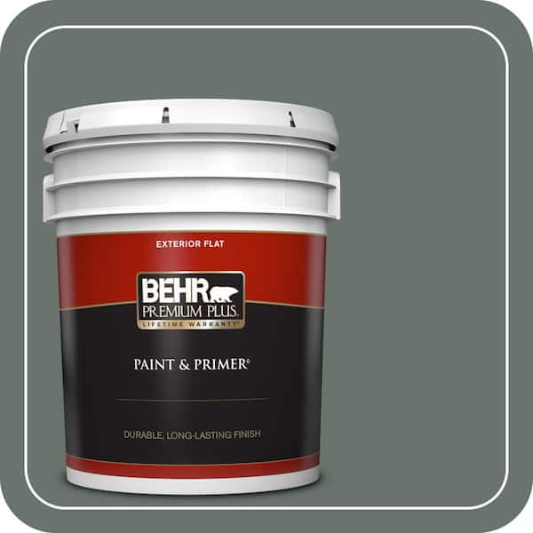 BEHR PREMIUM PLUS 5 gal. #PPU12-18 Heritage Park Flat Exterior Paint & Primer (2)