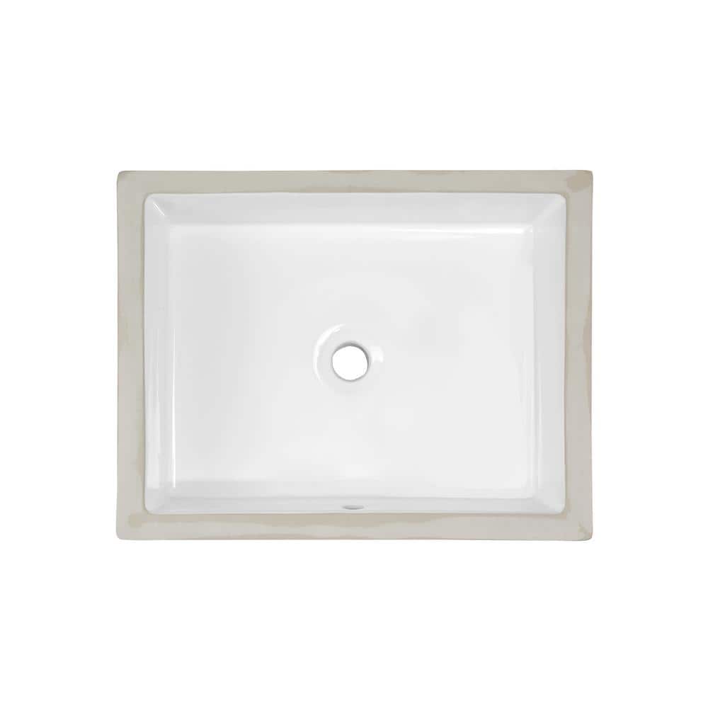 PELHAM & WHITE Andover 19-3/4 in. Undermount Ceramic Rectangular Bathroom Sink in White