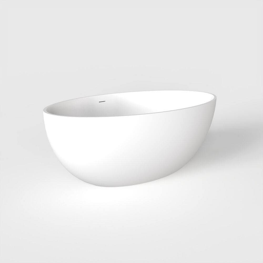 WELLFOR 67 in. x 39 in. Artificial Stone Soaking Bathtub in Matte White Solid Surface Modern Tub with Overflow and Pop-up Drain (2)