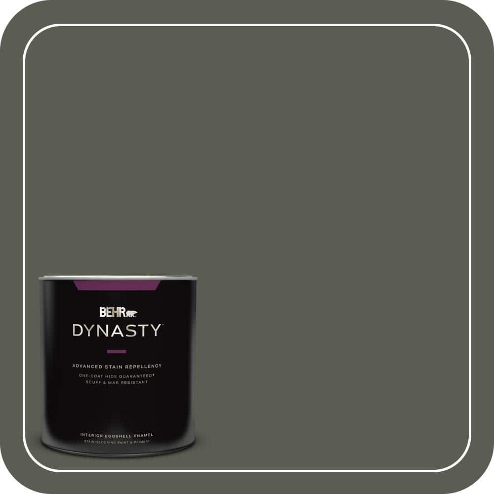 BEHR DYNASTY 1 qt. #N380-7 Black Bamboo One-Coat Hide Eggshell Enamel Interior Stain-Blocking Paint and Primer