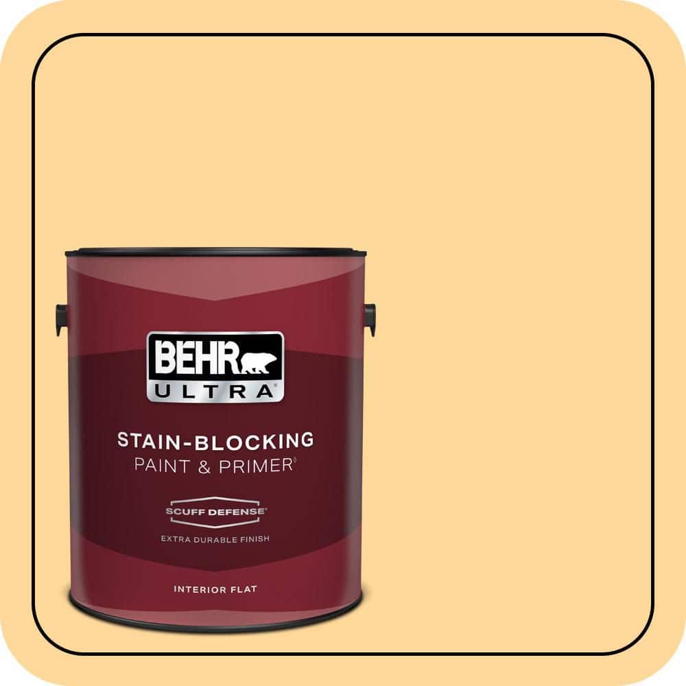BEHR ULTRA 1 gal. #P250-3 Marsh Marigold Extra Durable Flat Interior Paint & Primer (1)