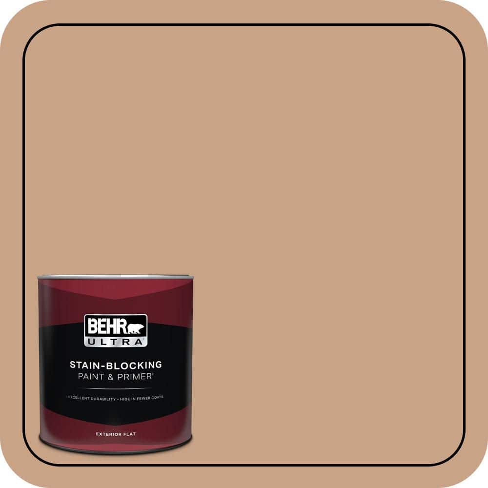 BEHR ULTRA 1 qt. #S230-4 Granola Flat Exterior Paint & Primer