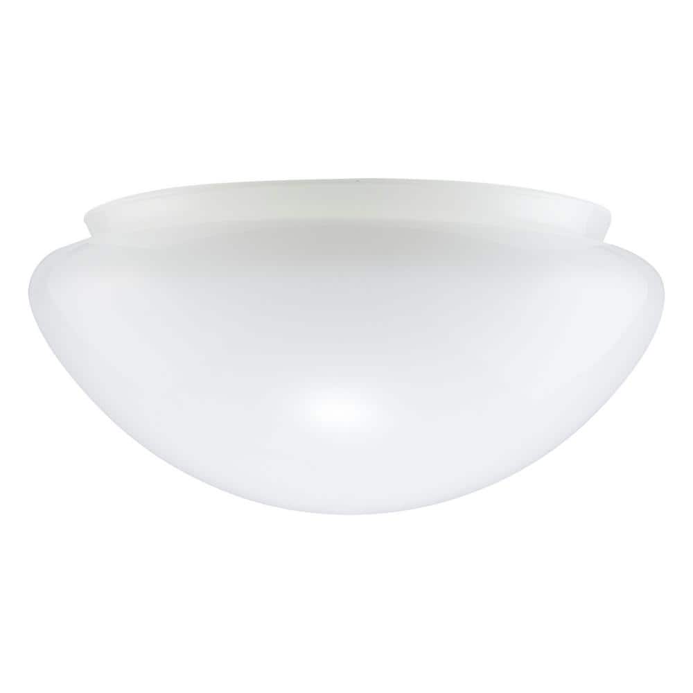 PRIVATE BRAND UNBRANDED 4.25 in. White Opal Glass Mushroom Globe Shaped Replacement Flush Mount Shade with 8 in. Lip Fitter (2)