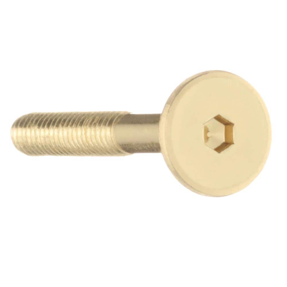 Everbilt 1/4 in. x 1-15/16 in. Brass-Plated Narrow Shank Hex-Drive Connecting Bolt (4-Piece) (2)