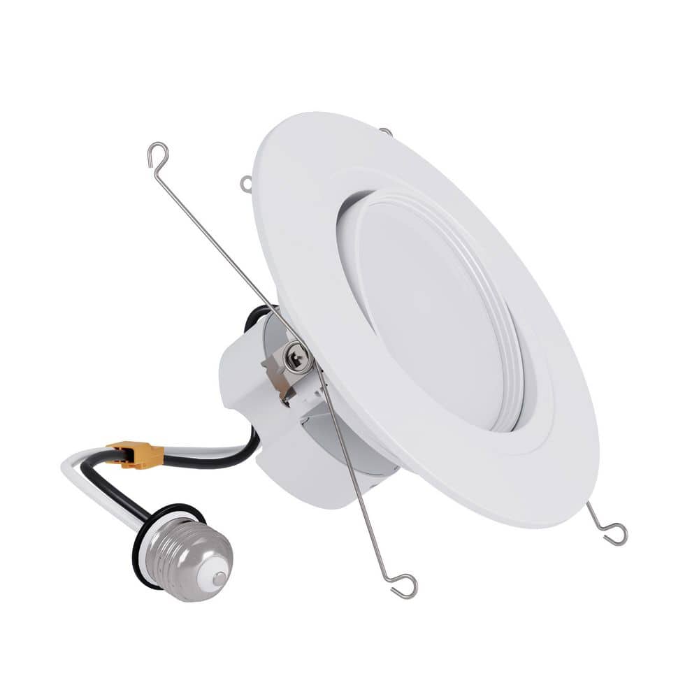 HALO 1-pack RA 5/6 in. Integrated LED Gimbal Recessed Light Trim, 600 Lumens/900 Lumens, 5 Adjustable CCT, D2W, 120-Volt (2)