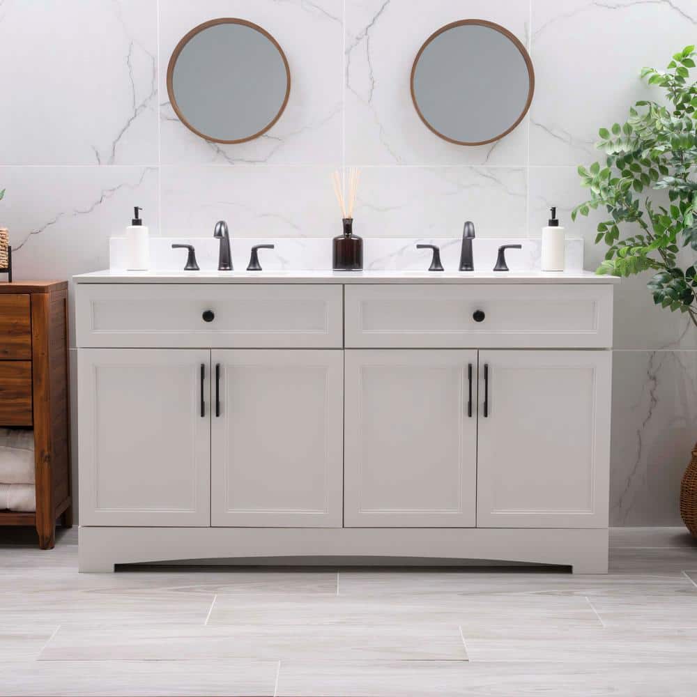 MSI Freestanding Vanity 60 in. W x 21.75 in. D x 33 in. H Unassembled Bath Vanity Cabinet without Top in White (3)