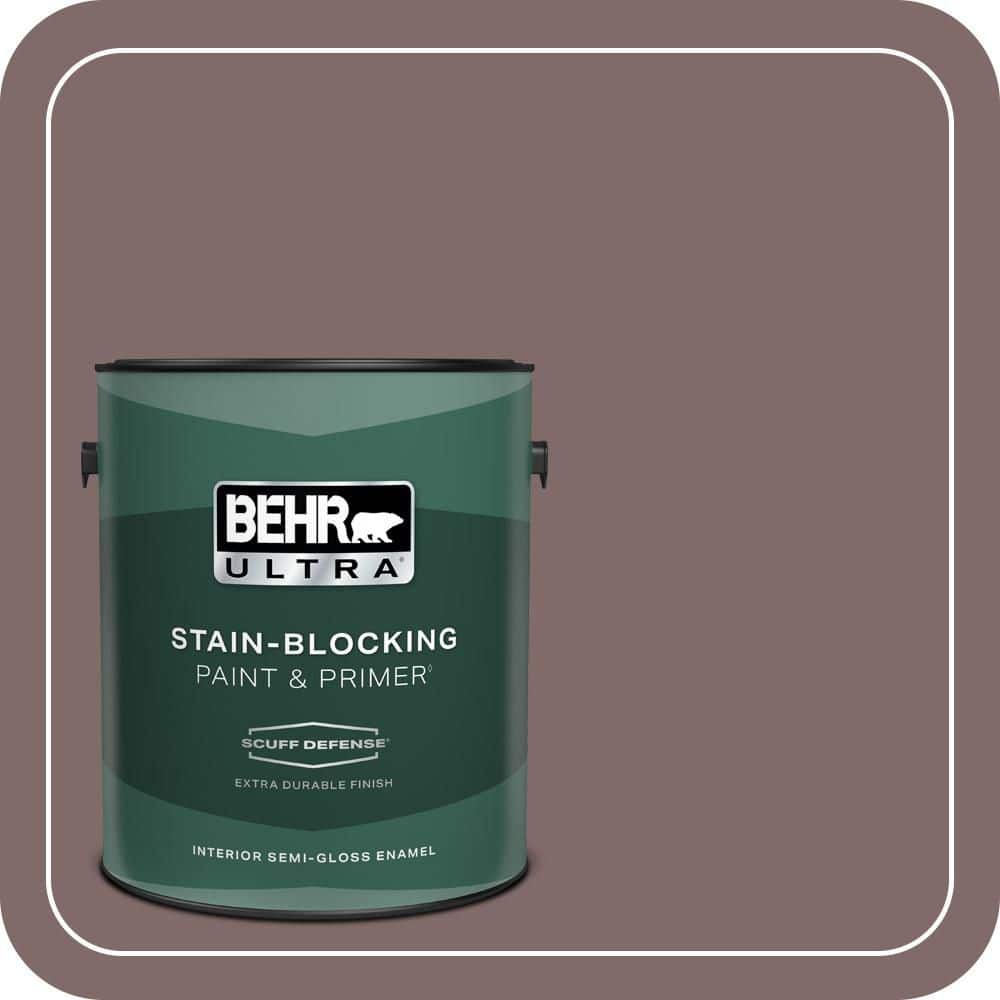 BEHR ULTRA 1 gal. #MQ1-41 Autumn Ashes Extra Durable Semi-Gloss Enamel Interior Paint & Primer
