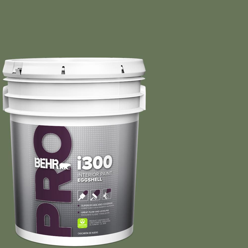BEHR PRO 5 gal. #PPU10-01 Scallion Eggshell Interior Paint