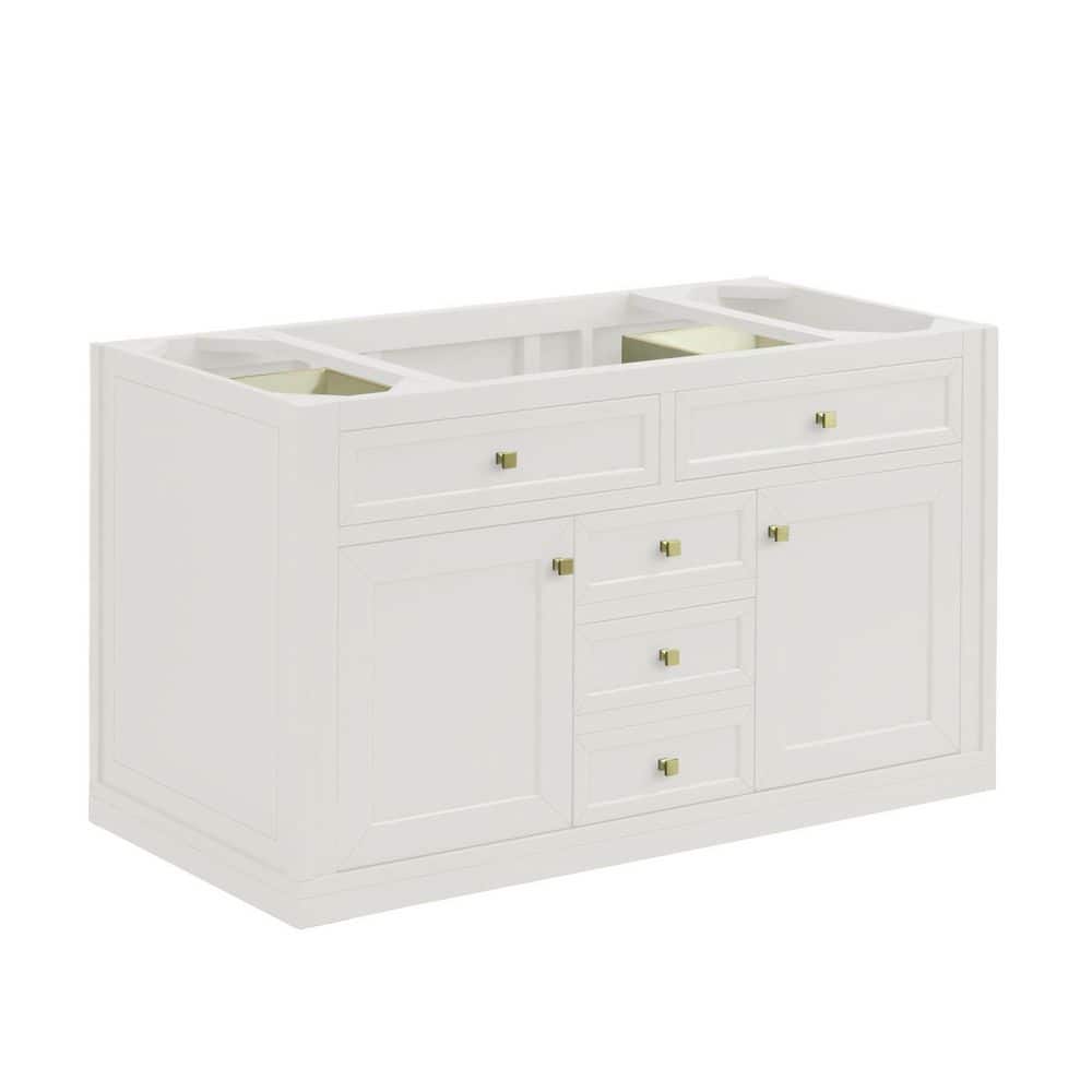 James Martin Vanities Chicago 47.9 in. W x 23.3 in. D x 32.6 in. H Single Bath Vanity Cabinet Without Top in Glossy White (2)